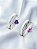 Par de aliança Diamantada + Solitários Love Rosa e Roxo - Prata 950 - Imagem 2