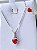 Conjunto Colar + Solitário Love vermelho - Prata 950/925 - Imagem 1