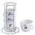 Kit 4 Xícaras de Porcelana + Suporte 180ml Branca Personalizada - Imagem 1