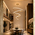Lustre Pendente Led Domum 192008 5 Arcos Redondo Dourado Luz Quente 4000k Bivolt - Imagem 5
