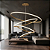 Lustre Pendente Led Domum 192008 5 Arcos Redondo Dourado Luz Quente 4000k Bivolt - Imagem 4