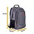 MOCHILA MASCULINA NYLON CINZA C/ TRAVA CADEADO SEGREDO - Imagem 2