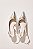 PAULA - SCARPIN SLINGBACK FEMININA BICO FINO SALTO KITTEN HEELS PRATA COM DOURADO - Imagem 2
