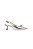 PAULA - SCARPIN SLINGBACK FEMININA BICO FINO SALTO KITTEN HEELS PRATA COM DOURADO - Imagem 1