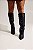 BESSIE - BOTA FEMININA SALTO ALTO CANO LONGO TACHAS PRETA - Imagem 8
