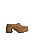 NINA - CLOG FEMININO SALTO ALTO CAMURÇA CAMEL - Imagem 1