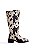 MEL - BOTA FEMININA CANO LONGO VACA PRETO E BRANCO - Imagem 1