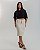 Saia Jeans Off White Midi Black Jeans Cintura Alta Modelagem Clássica - Imagem 1