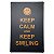 Placa de Metal Decorativa Keep Calm Keep Smiling - Imagem 1