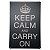 Placa de Metal Decorativa Keep Calm and Carry On - Imagem 1