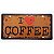 Placa de Metal Decorativa I Love Coffee - Imagem 1