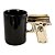 Caneca Revolver Pistola Glock - preta com alça dourada - Imagem 1