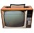 Caixa Decorativa de madeira TV retrô - marrom - Imagem 1