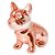 Enfeite de porcelana Bulldog 6 cm - cor cobre - Imagem 1