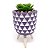 Vasinho Decorativo Triângulos planta suculenta artificial - cinza - Imagem 1