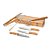 Kit churrasco Aço inox e bambu 6 peças em estojo de bambu Food grade - Imagem 1