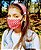 Kit Máscara de Proteção e Tiara - Poa Pink e branco - Imagem 6