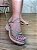 Sandália bloquinho Jess Calçados Tiras douradas detalhe nó - Imagem 3