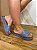 Tamanco flatform em couro croco azul - Imagem 1