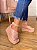 Sandália anabela jess calçados em couro croco nude fivela - Imagem 1