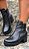 Bota combat classic jess calçados em couro preto zipper - Imagem 1