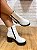 Bota combat classic jess calçados em couro branco zipper - Imagem 1