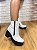 Bota combat classic jess calçados em couro branco zipper - Imagem 3