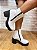 Bota combat classic jess calçados em couro branco zipper - Imagem 2