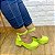 Sandália Jess Calçados Meia Pata Salto Bloco Verniz Verde - Imagem 4