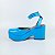 Sandália Jess Calçados Meia Pata Salto Bloco Verniz Azul - Imagem 7