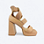 Sandália Meia Pata Jess Calçados Tiras Em Elástico Nude Antique - Imagem 1