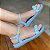Sandália Flat Jess Calçados Detalhe Em Spike Azul - Imagem 1