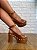 Sandália Jess Calçados Meia Pata Em Couro Caramelo Detalhe Tarraxa - Imagem 1