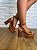 Sandália Jess Calçados Meia Pata Em Couro Caramelo Detalhe Tarraxa - Imagem 4