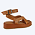 Sandália Flatform Tatá Tiras Cruzadas em Couro Caramelo - Imagem 4