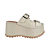 Tamanco Plataforma Luana Fechamento Em Fivelas Couro Off White - Imagem 10