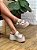 Tamanco Plataforma Luana Fechamento Em Fivelas Couro Off White - Imagem 2