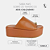 Tamanco Flatform Isabela Detalhe no Dedão em Couro Caramelo - Imagem 12
