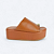Tamanco Flatform Isabela Detalhe no Dedão em Couro Caramelo - Imagem 1