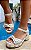 Sandália Bloquinho Gina Detalhe em Rebite em Couro Off White - Imagem 1