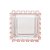 Bowl Quadrado de Cristal Coração Borda Rosa 1707 - Imagem 2