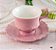 Xícara de Café Porcelana com Pires Fancy Rosé 90ml 17748A - Imagem 1