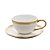 Xícara Chá e Pires Porcelana Branco e Dourado Dubai 200ml 17800 - Imagem 3