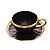 Xícara Chá e Pires Porcelana Preto e Dourado Dubai 200ml 17801 - Imagem 1
