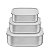 Jogo de Potes Tramontina Freezinox Quadrados em Aço Inox com Tampa Plástica 3 Peças - Imagem 1
