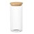 Porta mantimento redondo em vidro borossilicato com tampa de bambu 1,4L Ø10xA22cm - Imagem 1