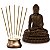 Kit Budismo Meditação Estátua Buda + Incensos + Incensário - Imagem 1