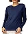 Camiseta Manga Longa de Algodão Premium Azul Marinho - Imagem 2