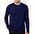 Camiseta Manga Longa de Algodão Premium Azul Marinho - Imagem 1