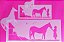 SRA-1383 - STENCIL PARA TAPETES E TOALHAS - PAISAGEM CAVALO E MENINA - Imagem 1